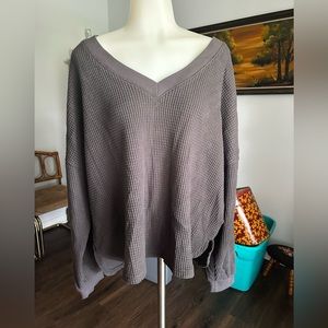 Waffle Madewell v-neck sweater